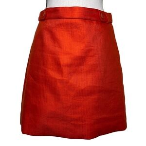 7. J Crew Linen Herringbone Mini Skirt Size 4